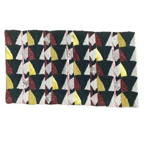 WEST ELM Handcrafted Beaded Geo Overlap Accent Pillow Cover